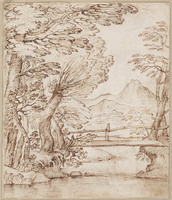 K VIII 053
<br/>
Landschap met bruggetje over een beek
<br/>
<em>Grimaldi, Giovanni Francesco (1606-1680)</em>